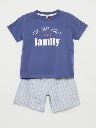 Pigiama corto t-shirt + shorts a righe - 2 pezzi
