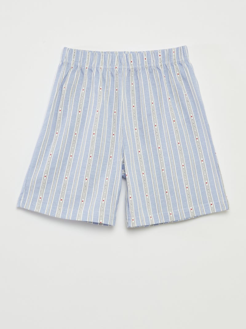Pigiama corto t-shirt + shorts a righe - 2 pezzi BLU - Kiabi