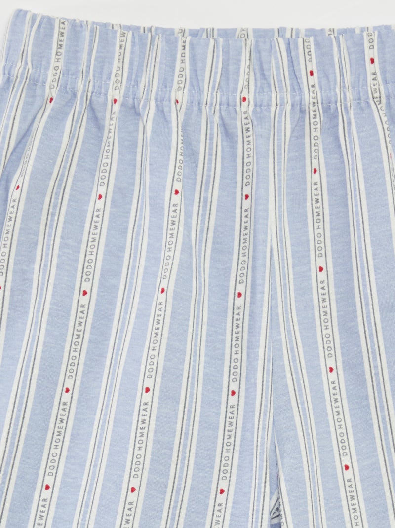 Pigiama corto t-shirt + shorts a righe - 2 pezzi BLU - Kiabi
