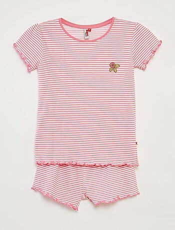 Pigiama corto t-shirt + shorts a righe - 2 pezzi