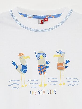 Pigiama corto t-shirt + shorts con stampa - 2 pezzi