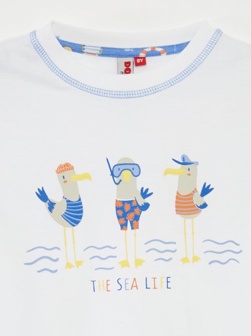 Pigiama corto t-shirt + shorts con stampa - 2 pezzi - Kiabi