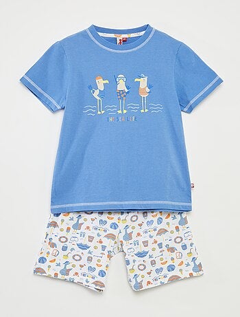 Pigiama corto t-shirt + shorts con stampa - 2 pezzi