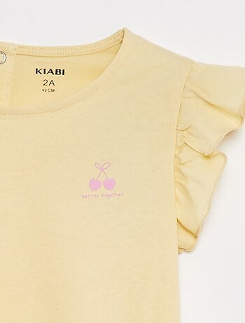 Pigiama corto t-shirt + shorts con volant - 2 pezzi