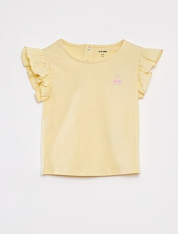 Pigiama corto t-shirt + shorts con volant - 2 pezzi