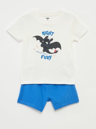 Pigiama corto t-shirt + shorts 'Dragons' - 2 pezzi