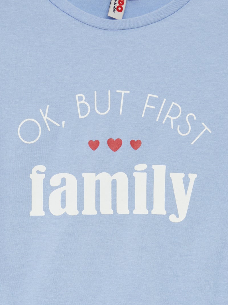 Pigiama corto t-shirt + shorts 'Festa della mamma' - 2 pezzi BLU - Kiabi