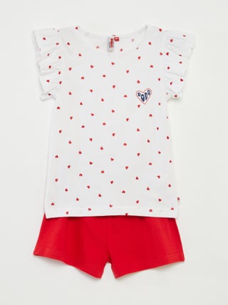 Pigiama corto t-shirt + shorts 'Festa della mamma' - 2 pezzi