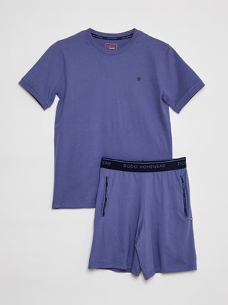 Pigiama corto t-shirt + shorts in jersey - 2 pezzi