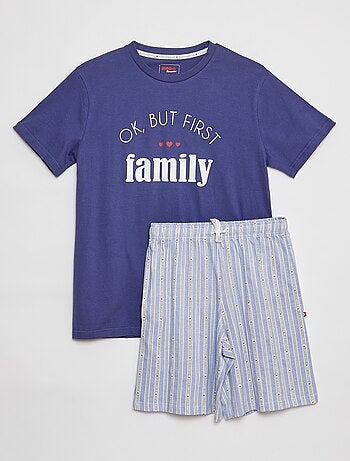 Pigiama corto t-shirt + shorts in jersey - 2 pezzi