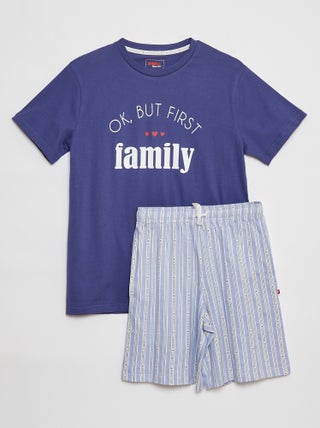 Pigiama corto t-shirt + shorts in jersey - 2 pezzi
