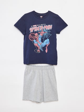 Pigiama corto t-shirt + shorts Spider-Man di Marvel - 2 pezzi