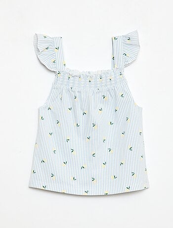 Pigiama corto top con volant + shorts - 2 pezzi