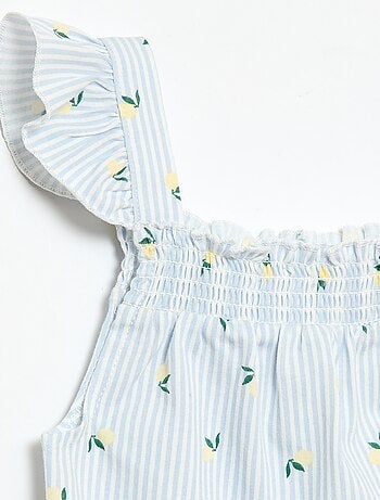 Pigiama corto top con volant + shorts - 2 pezzi