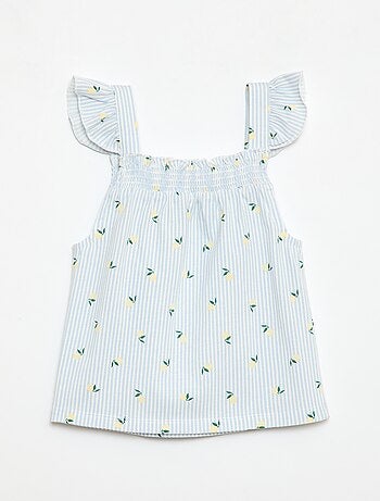 Pigiama corto top con volant + shorts - 2 pezzi