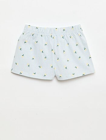 Pigiama corto top con volant + shorts - 2 pezzi