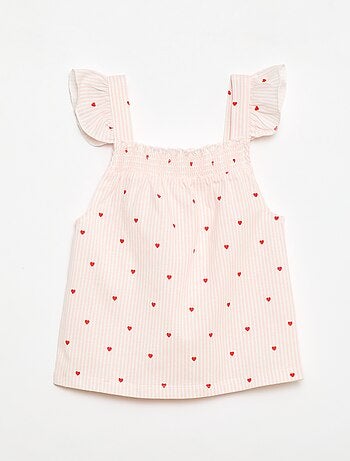 Pigiama corto top con volant + shorts - 2 pezzi