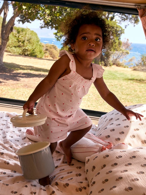 Pigiama corto top con volant + shorts - 2 pezzi - Kiabi