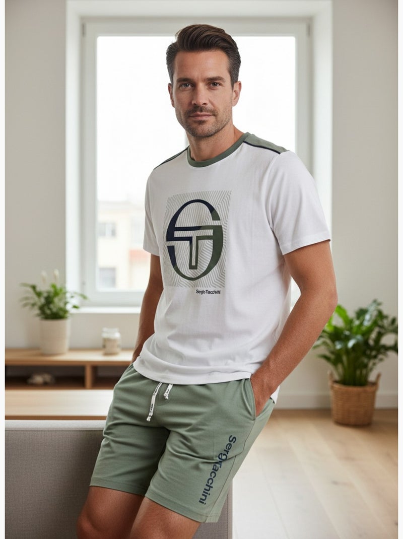 Pigiama Corto Uomo SERGIO TACCHINI Bianco/Cachi - Kiabi