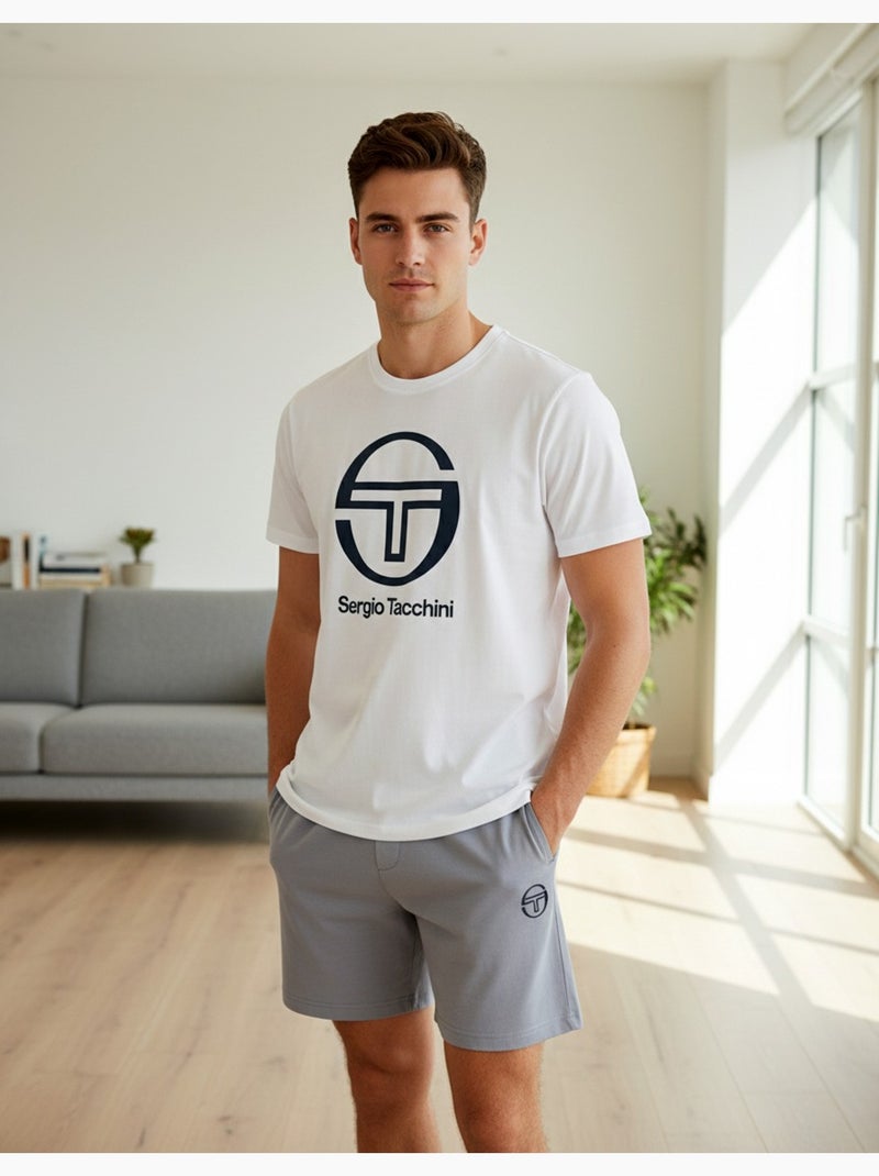 Pigiama Corto Uomo SERGIO TACCHINI Bianco/Jeans - Kiabi