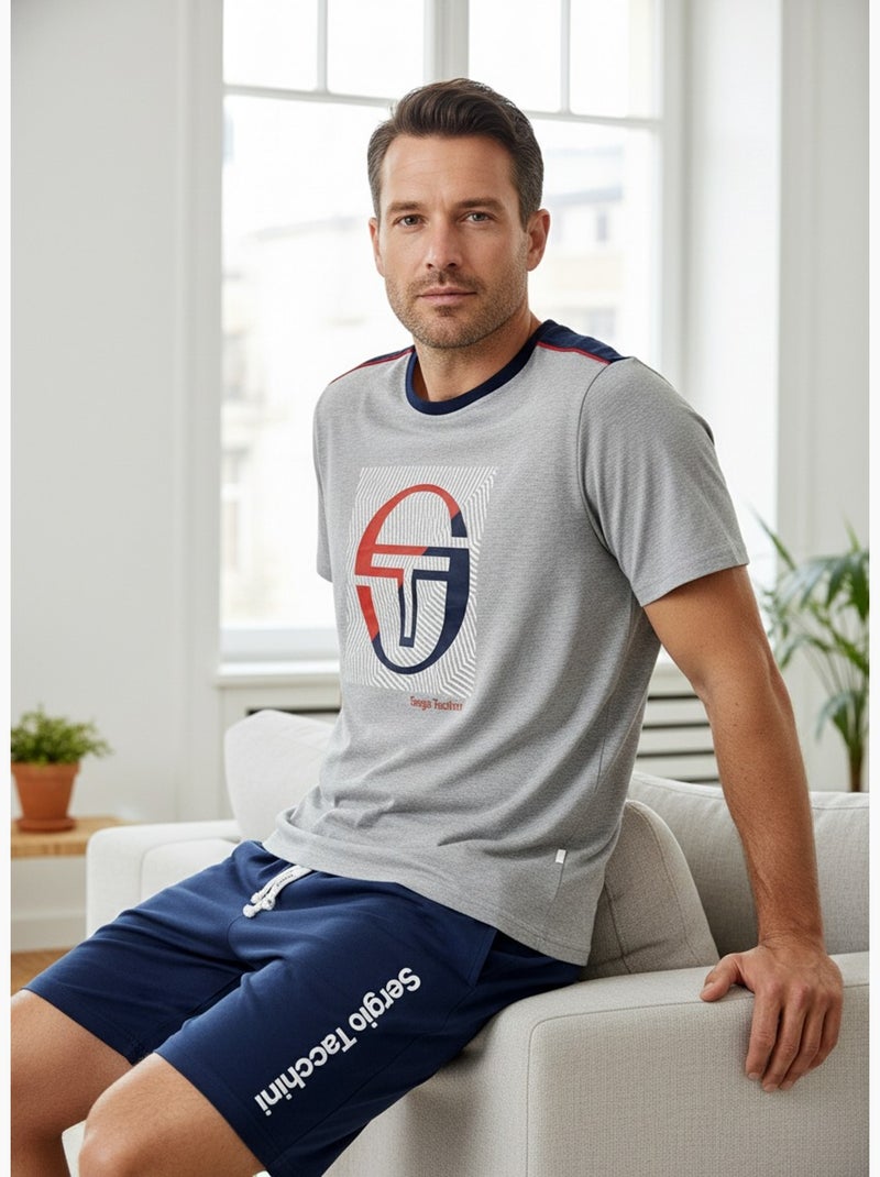 Pigiama Corto Uomo SERGIO TACCHINI Grigio blu marino - Kiabi