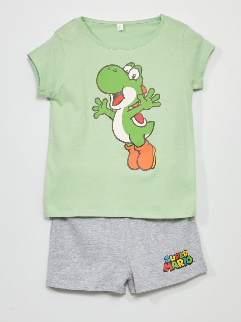 Pigiama corto 'Yoshi' 'Nintendo' grigio/verde - Kiabi