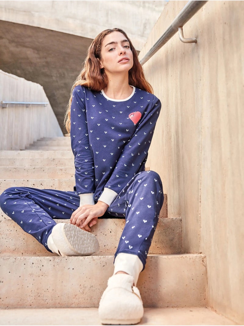 Pigiama cotone cuori Multicolore - Kiabi