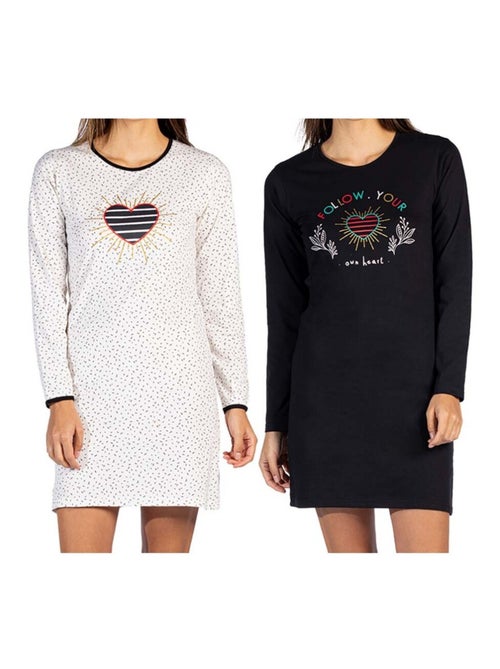 Pigiama cotone MELISSA BROWN - Confezione da 2 - Kiabi