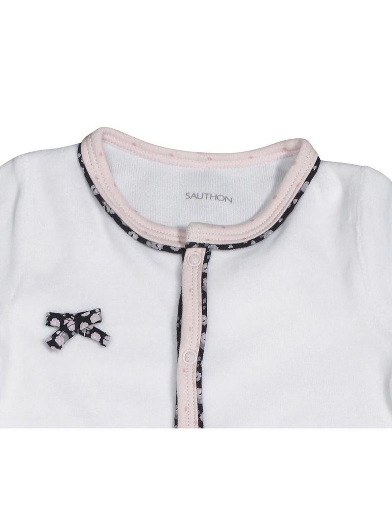 Pigiama da bambino in velluto a maniche - SAUTHON Bianco - Kiabi