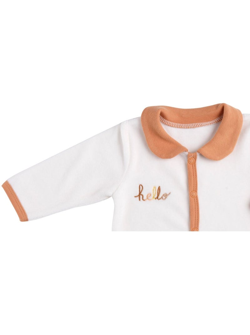 Pigiama da bambino in velluto a maniche - SAUTHON Bianco - Kiabi