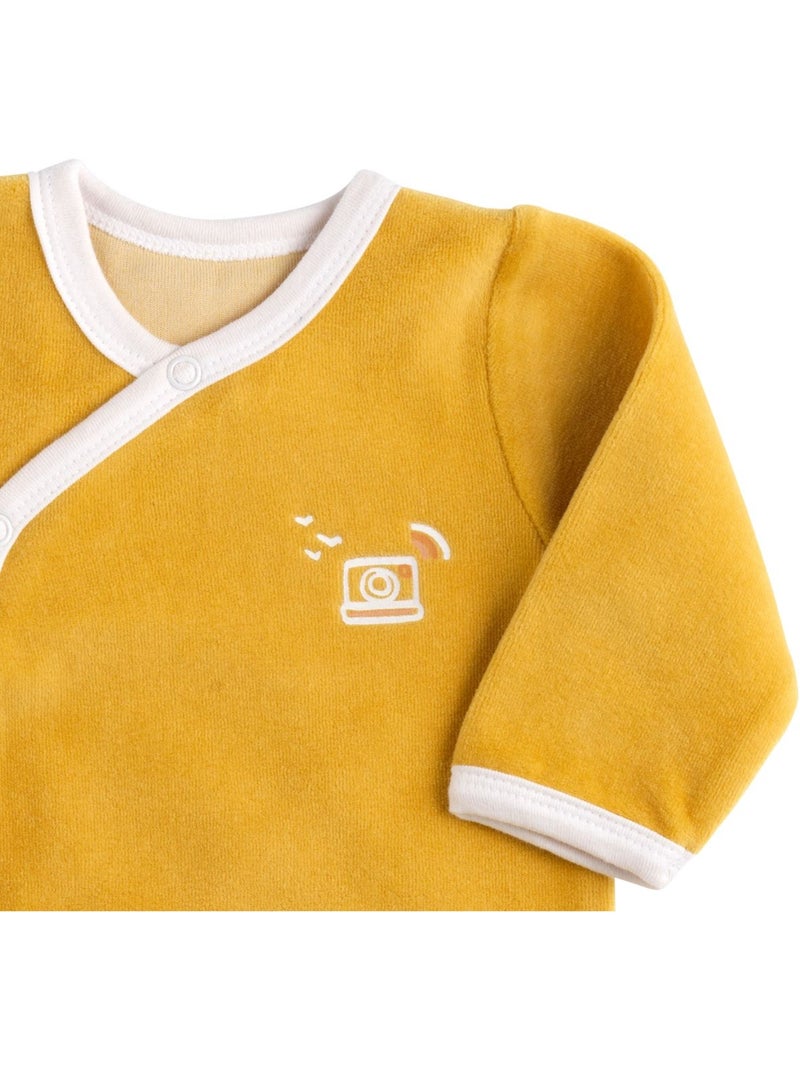Pigiama da bambino in velluto a maniche - SAUTHON Giallo - Kiabi