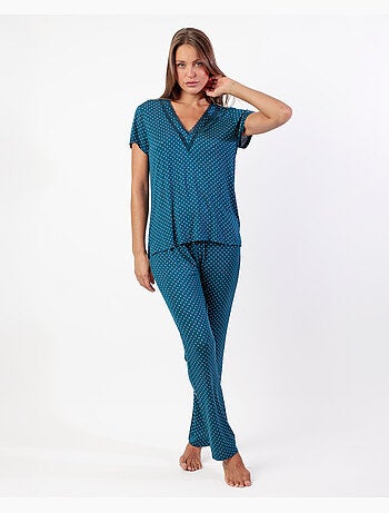 Pigiama da donna ADMAS CLASSIC a maniche corte con pizzo a pois