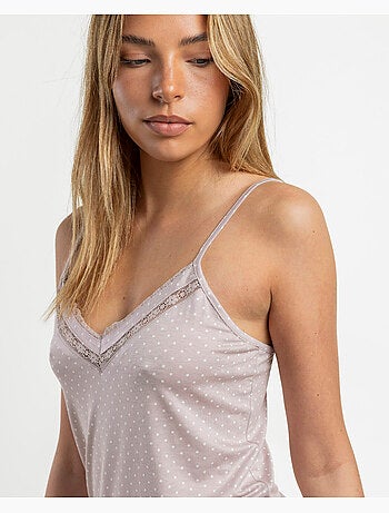 Pigiama da donna ADMAS CLASSIC con spalline in pizzo e pois