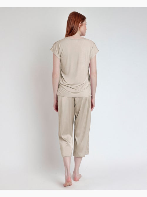 Pigiama da donna ADMAS CLASSIC in raso e guipure con maniche scese - Kiabi