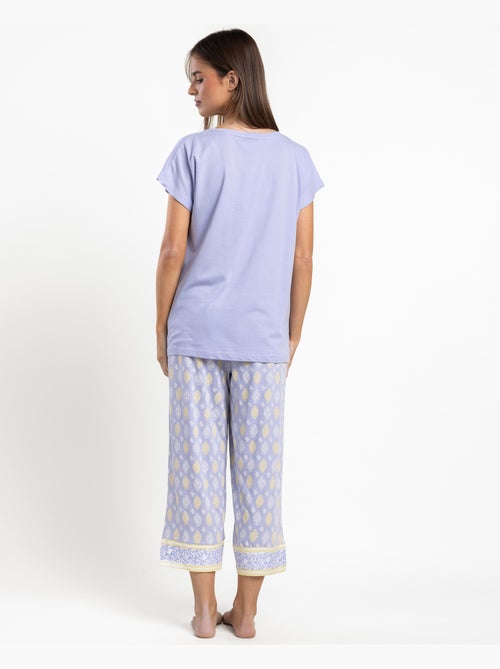 Pigiama da donna ADMAS con maniche scese color lavanda e burro - Kiabi Pigiama da donna ADMAS con maniche scese color lavanda e burro - Kiabi
