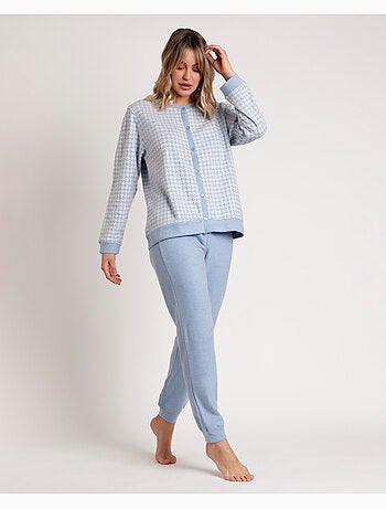 Pigiama da donna ADMAS Dream a maniche lunghe in maglia Milano aperta