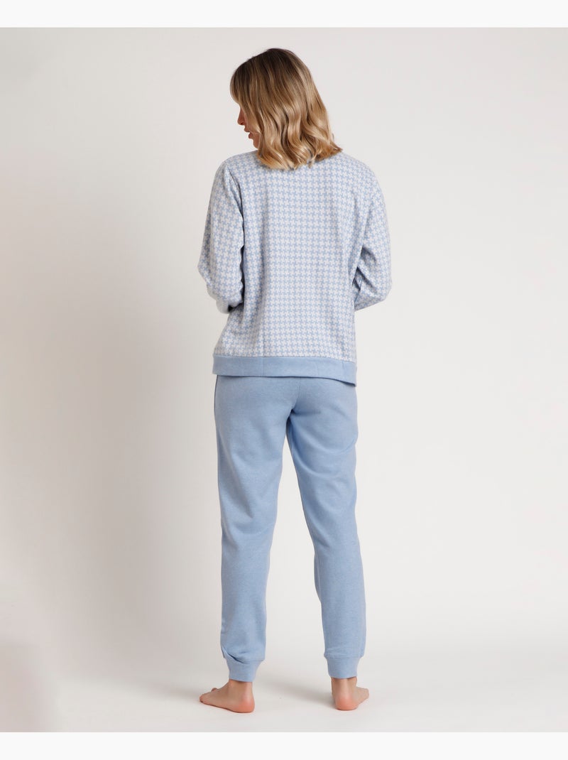 Pigiama da donna ADMAS Dream a maniche lunghe in maglia Milano aperta Blu - Kiabi