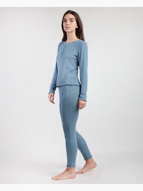 Pigiama da donna ADMAS HOME con patta a costine morbide e maniche lunghe - Kiabi Pigiama da donna ADMAS HOME con patta a costine morbide e maniche lunghe - Kiabi