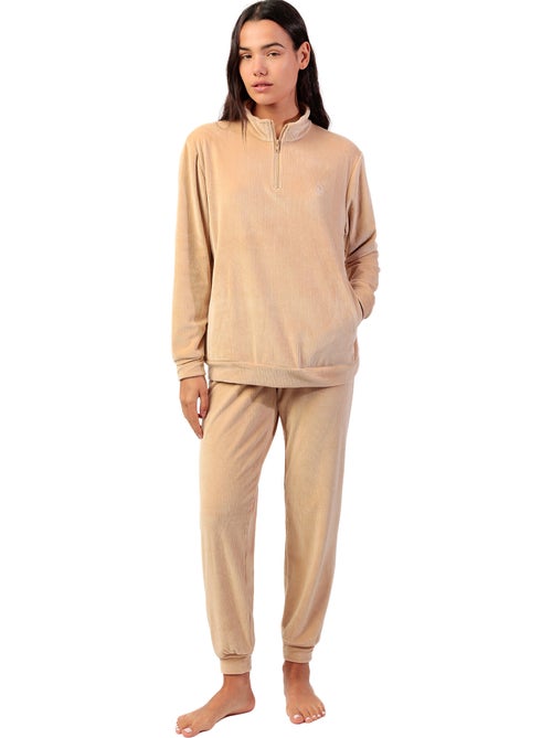 Pigiama da donna ADMAS HOME in velluto a maniche lunghe con cerniera - Kiabi Pigiama da donna ADMAS HOME in velluto a maniche lunghe con cerniera - Kiabi