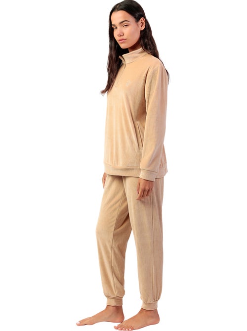 Pigiama da donna ADMAS HOME in velluto a maniche lunghe con cerniera - Kiabi Pigiama da donna ADMAS HOME in velluto a maniche lunghe con cerniera - Kiabi