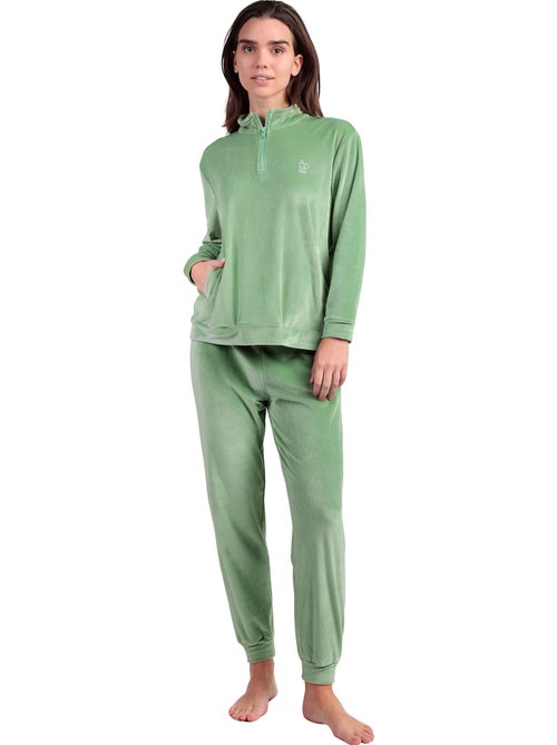 Pigiama da donna ADMAS HOME in velluto a maniche lunghe con cerniera - Kiabi Pigiama da donna ADMAS HOME in velluto a maniche lunghe con cerniera - Kiabi