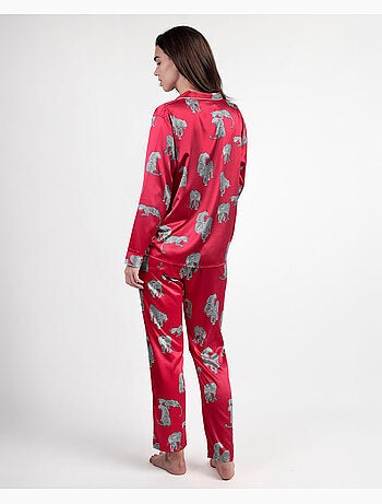 Pigiama da donna ADMAS LUXURY in raso con maniche lunghe Jungle Fever