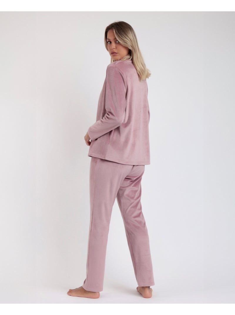 Pigiama da donna ADMAS LUXURY in velluto a maniche lunghe Rosa chiaro - Kiabi