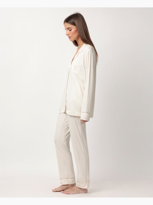Pigiama da notte aperto morbido a maniche lunghe da donna ADMAS CLASSIC - Kiabi Pigiama da notte aperto morbido a maniche lunghe da donna ADMAS CLASSIC - Kiabi