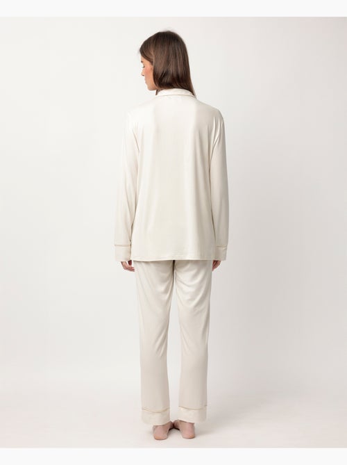 Pigiama da notte aperto morbido a maniche lunghe da donna ADMAS CLASSIC - Kiabi Pigiama da notte aperto morbido a maniche lunghe da donna ADMAS CLASSIC - Kiabi