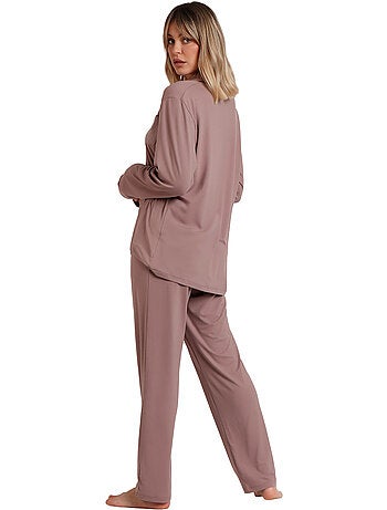 Pigiama da notte aperto morbido a maniche lunghe da donna ADMAS CLASSIC