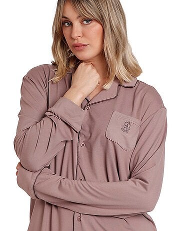 Pigiama da notte aperto morbido a maniche lunghe da donna ADMAS CLASSIC