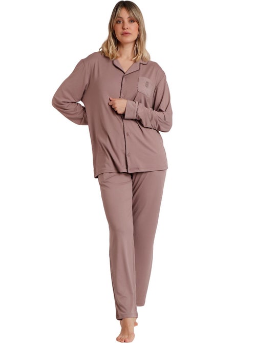 Pigiama da notte aperto morbido a maniche lunghe da donna ADMAS CLASSIC - Kiabi
