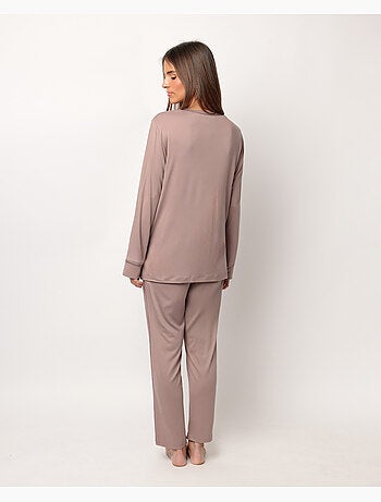 Pigiama da notte morbido a maniche lunghe da donna ADMAS CLASSIC