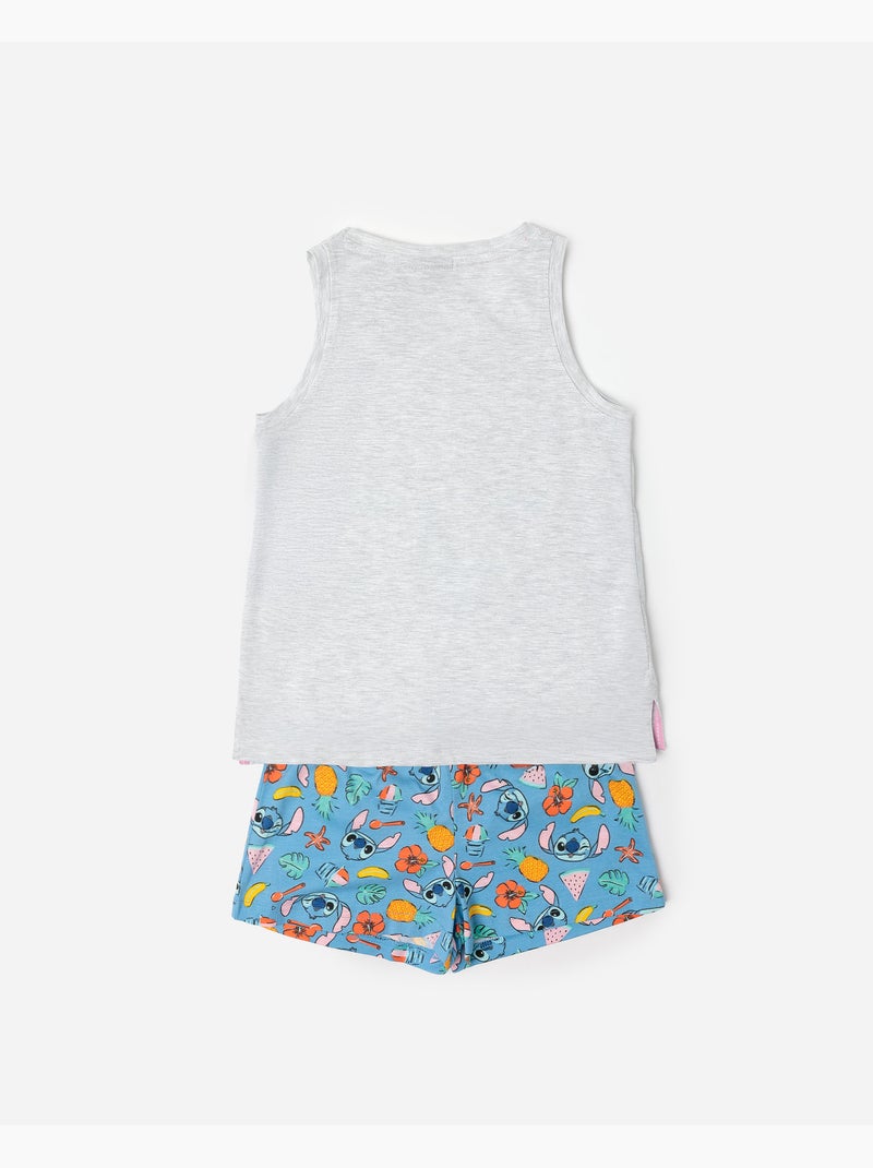 Pigiama da spiaggia a maniche corte DISNEY Stitch per bambine Grigio melangiato - Kiabi